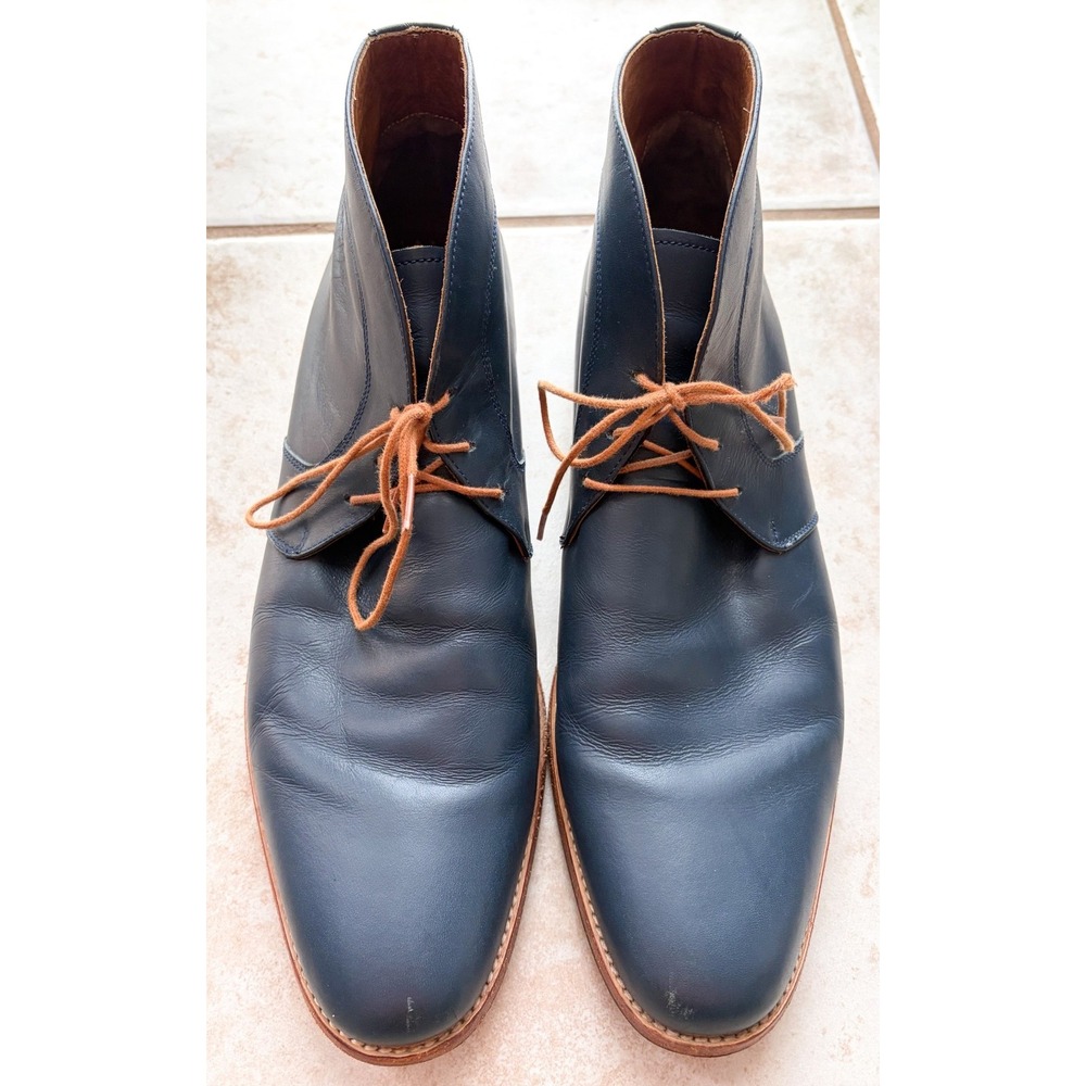 Poppy Barley Mens The Vancouver Chukka in Navy Size 11 Made in Mexico Leather